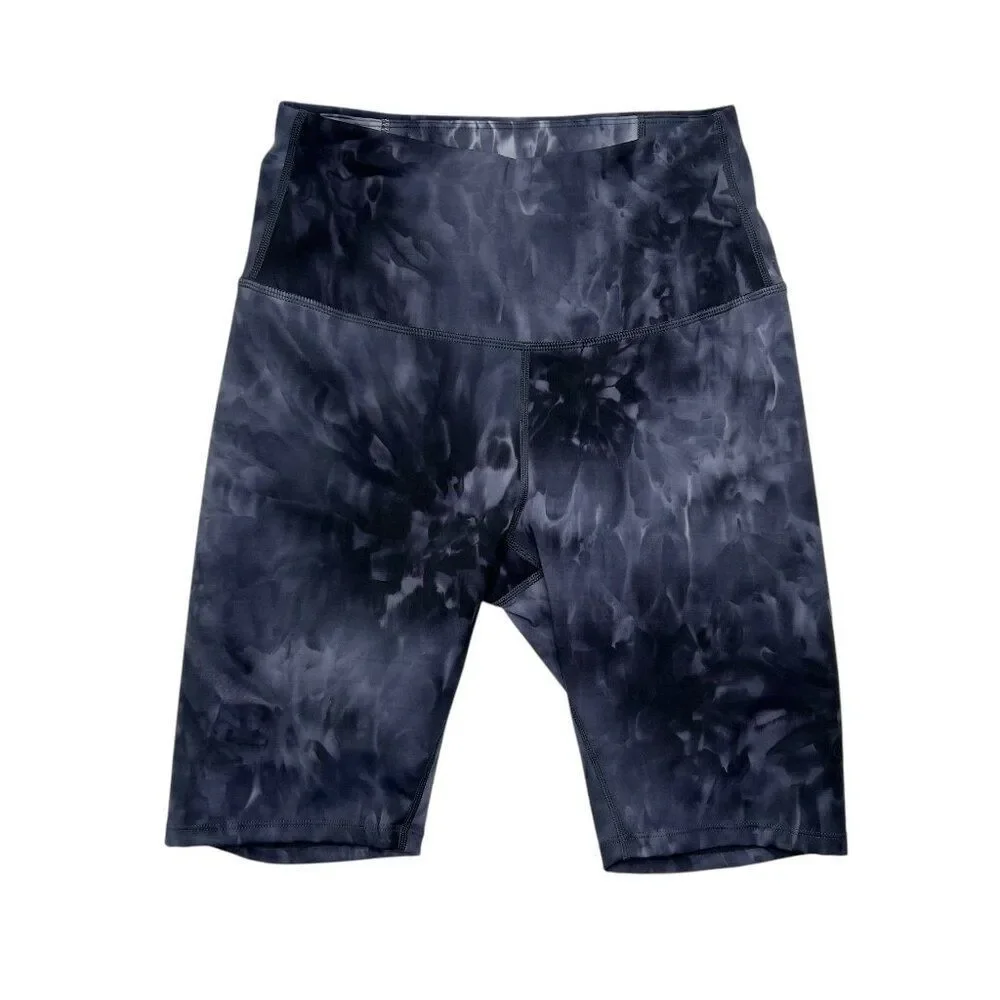 AJISAI Biker Shorts Women's Small Blue‎ 8.5 Pro Compression Yoga Running Workout